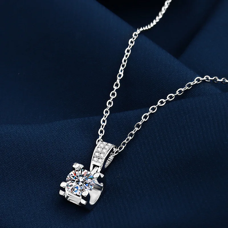 925 Sterling Silver Necklace Pendant Simple Noble AAA Zircon For Woman Men Fashion Wedding Engagement Jewelry Gift pendant necklace silver necklace silver pendant silver necklace charms