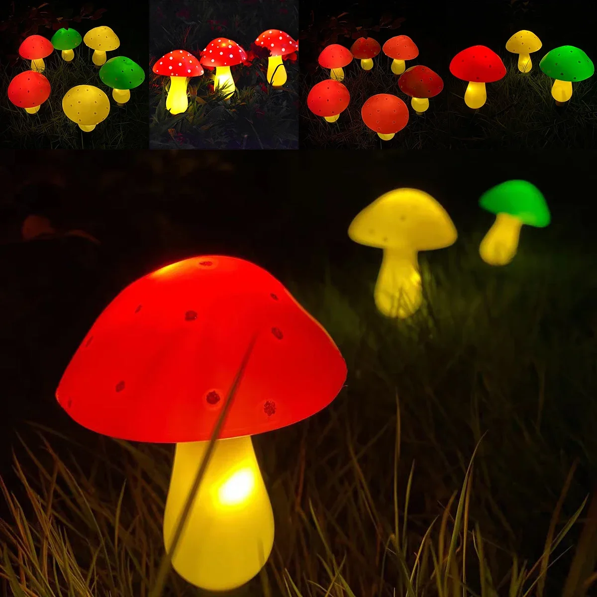 Description Picture 3 of itemSolar LED Lamp Outdoor Garden Lights Solar Mushroom String Lamps Waterproof Solar Lawn Lamp For  Street Garden Decoration