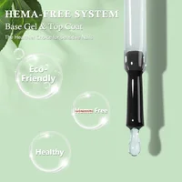 Mshare Hema Free Top Coat Base Gel Polish Nail Product Uv Led No Wipe Shine Dimond Matte Semi Permanant Soak Off 10ML 2