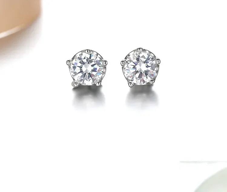 Heiße Verkäufe 925 Sterling Silber Lila Amethyst Ohrstecker Für Frauen Klassische Echte Krone Kristall Hochzeit Designer Schmuck – Detail 4
