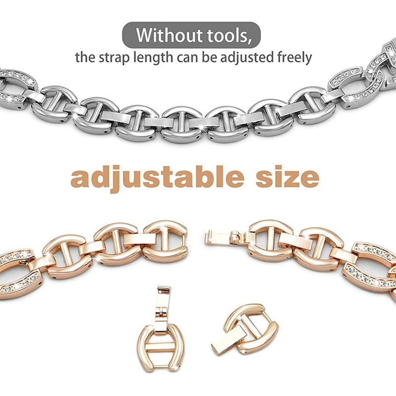Elegant Diamond Metal Strap Bracelet