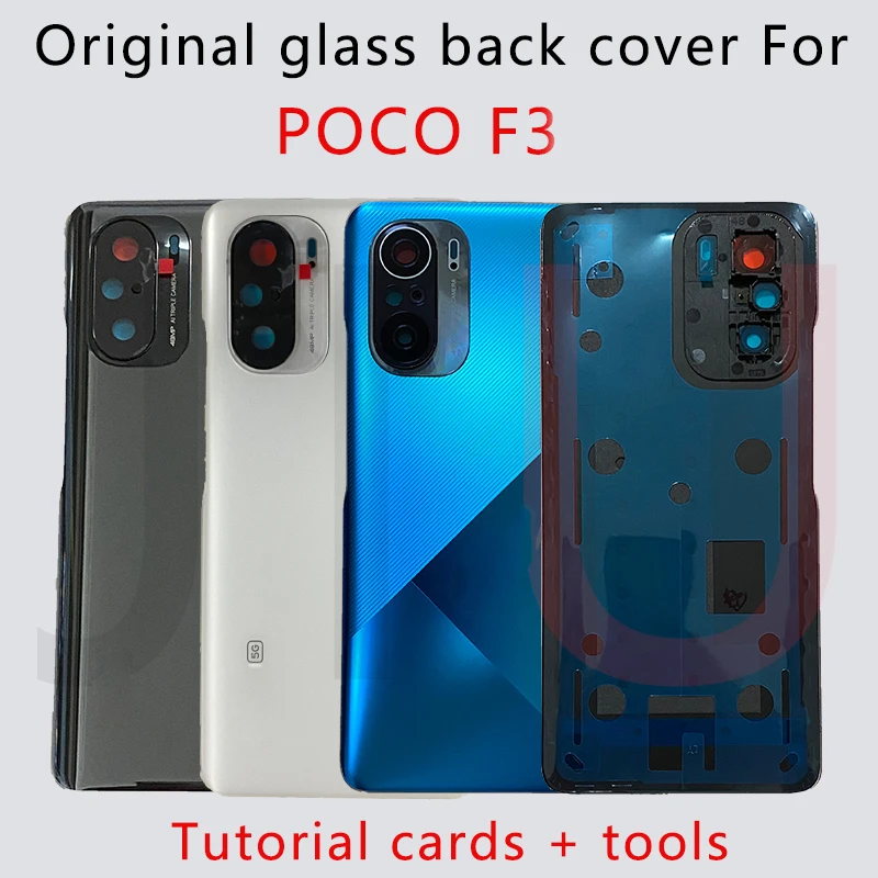 

100% New For POCO F3 5G Battery Cover, poco f3 back glass replacement, Pocophone Replacement Parts