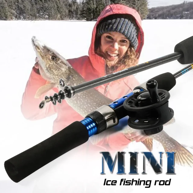 Sougayilang 120cm Carbon Fiber Ice Fishing Rod Mini Pole Portable