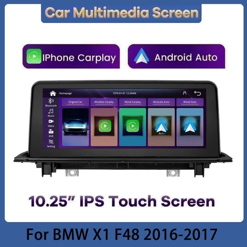 

Car Radio For BMW X1 F48 Wireless Carplay Android Auto Car Multimedia Screen GPS Navigation Stereo 10.25 2Din