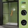 44-48 in.W x70 in.H Semi-Frameless Sliding Shower Door,Sliding Shower Door with 1/4" (6mm) Clear SGCC Tempered Glass 5