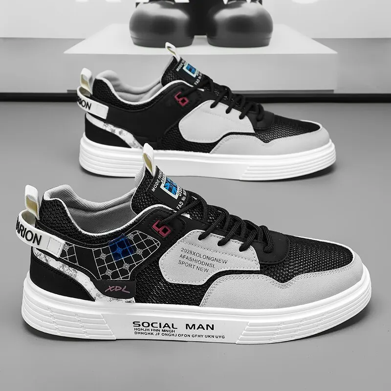Men's Shoes Summer Breathable Mesh Shoes Hollow Casual Trend Sports Board Shoes - Image 3
