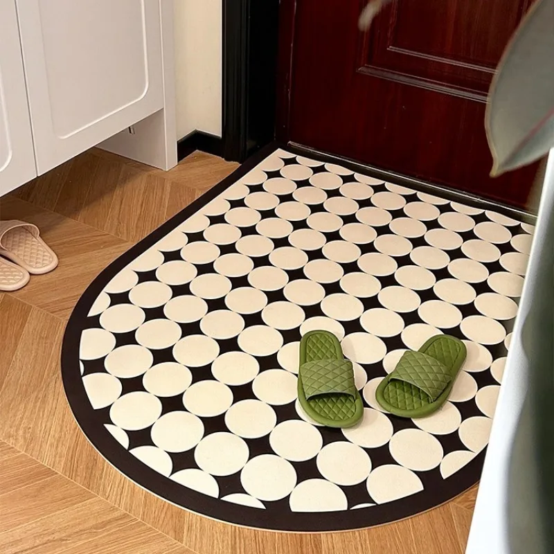 

Simple Black White Plaid Entrance Door Mat Nordic Living Room Entrance Soft Mats Cloakroom Entrance Plush Carpet Ковер Tapis 러그