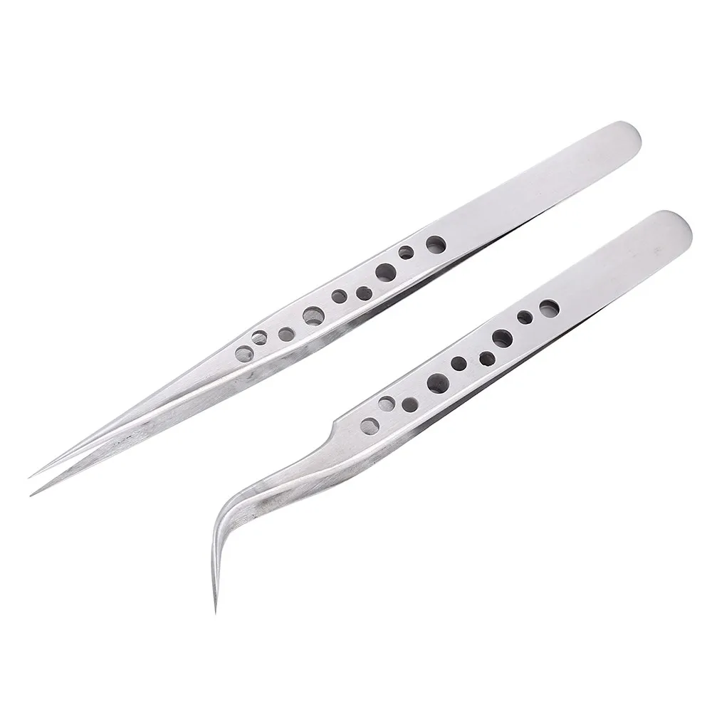 Precision Industrial Tweezers Anti-static Magnetic Stainless Steel Tweezers Set for Electronics Soldering Maintenance Hand Tools precision tweezers esd anti static tweezers