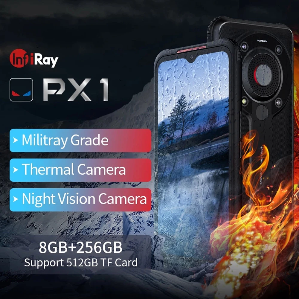 Infiray Px1 Thermal Imaging Mobile Phones 5g Rugged Phone 5500mah