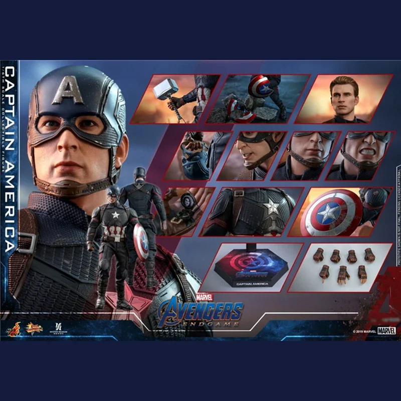 Inventario Hot Toys Marvel Captain America Figure Avengers 4: Endgame Captain America Figure Da Collezione In Scala 1:6