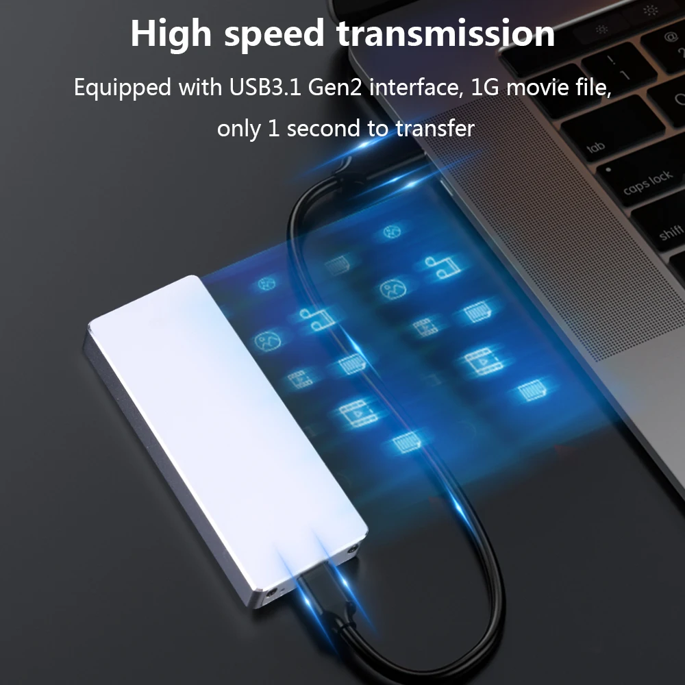 TISHRIC M2 SSD Case M.2 Nvme SATA SSD Enclosure NVME SATA Dual Protocol 10Gbps USB 3.1 Gen2 USB C Supports M and B&M Keys