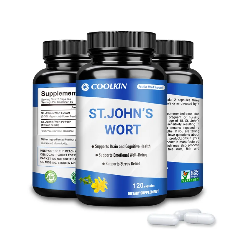 St. John's Wort 500mg 0.3% Hypericin For Stress Anxiety Depression Gluten Free and Non-GMO