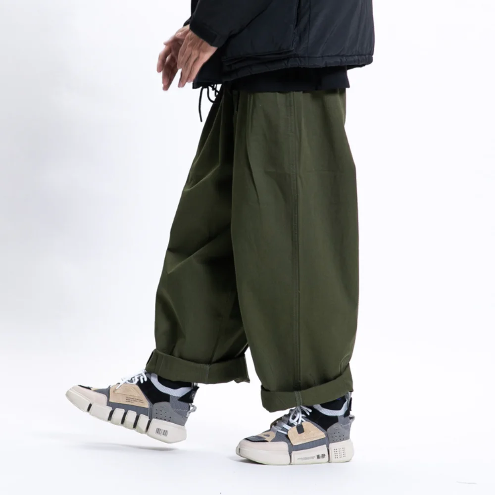Mens Pants Spring Casual Japanese Loose Wide-leg Pants Solid Color Cargo for Men and Women Streetwear Ropa De Hombre casual pants
