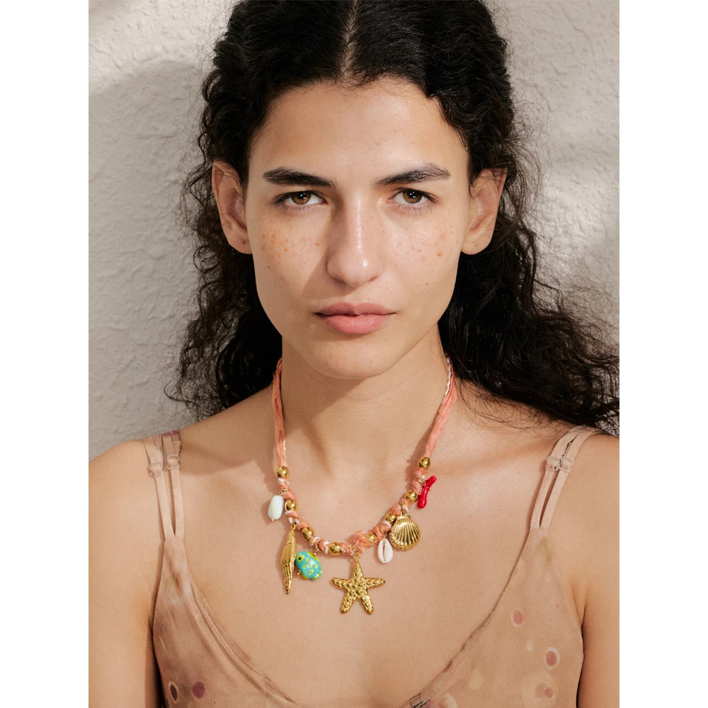 Yhpup Red Rope Braided Handmade Necklace