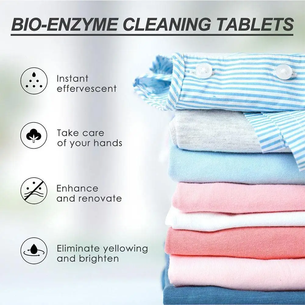 1/5/10box (10pcs/box)Universal Stain Removal Cube Powerful Cleaning Effervescent Multi-functional Effervescent Bio Enzyme Tablet