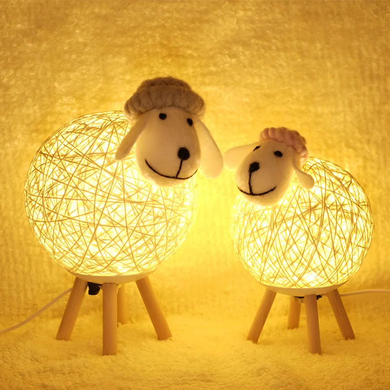 

Creative Lamb Night Light Kid Bedroom Atmosphere Light cute lamb RGB Control USB Table Decoration Light Gift For Children