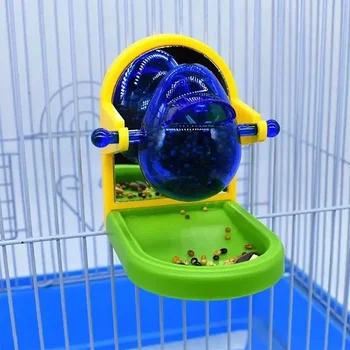 1PCS Pet Bird Toys For Parrots Bird Cage Feeder Foraging Intelligence Fun Training Leaking Food Props Random Color Accessories 6