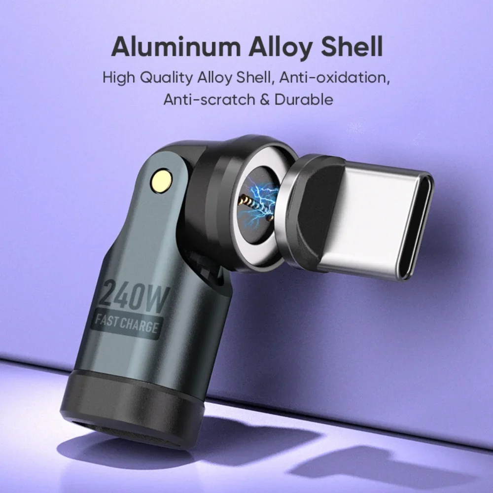 OTG 어댑터 PD 240W 타입 C 여성형에서 타입 C IOS 마이크로 USB 남성형 변환기 9핀 마그네틱 고속 충전 어댑터 아이폰 노트북용