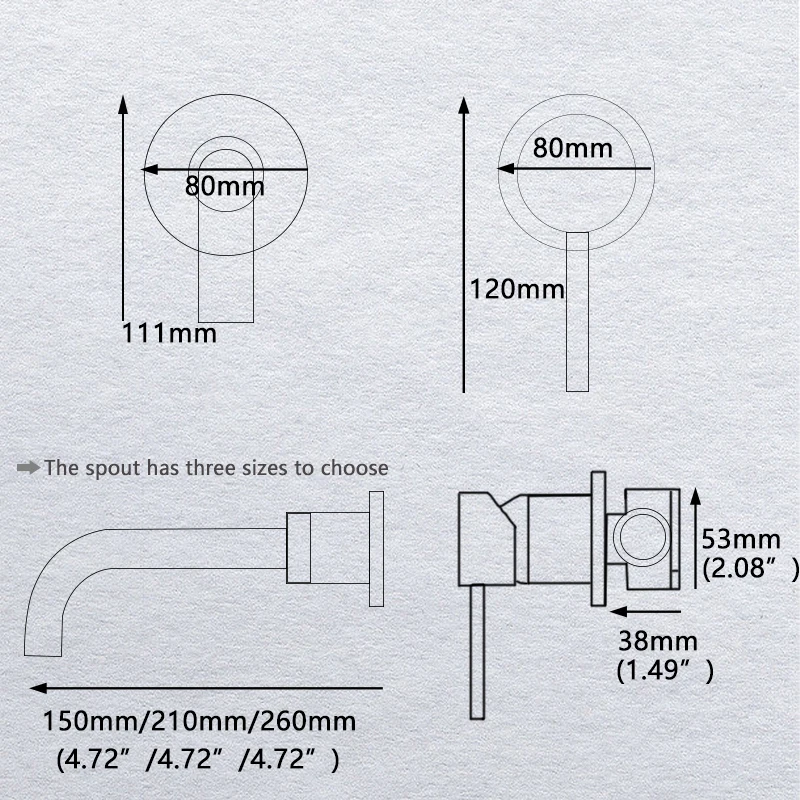 Basin faucet Basin Sink Faucet Bathroom Mixer Tap Wall Faucet 360 Rotation Brass Single Handle Hot Cold Water