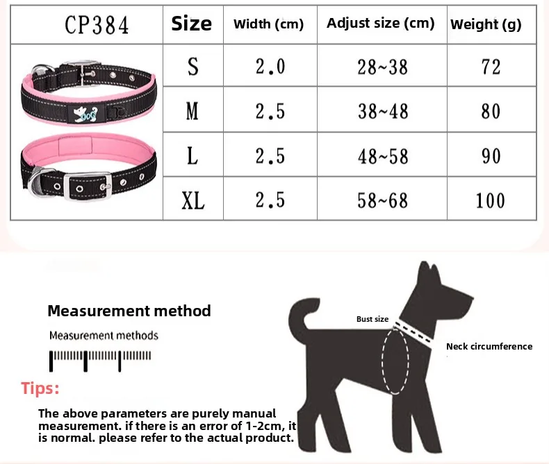 Großes Hundehalsband mit kontrastfarbenem Design.