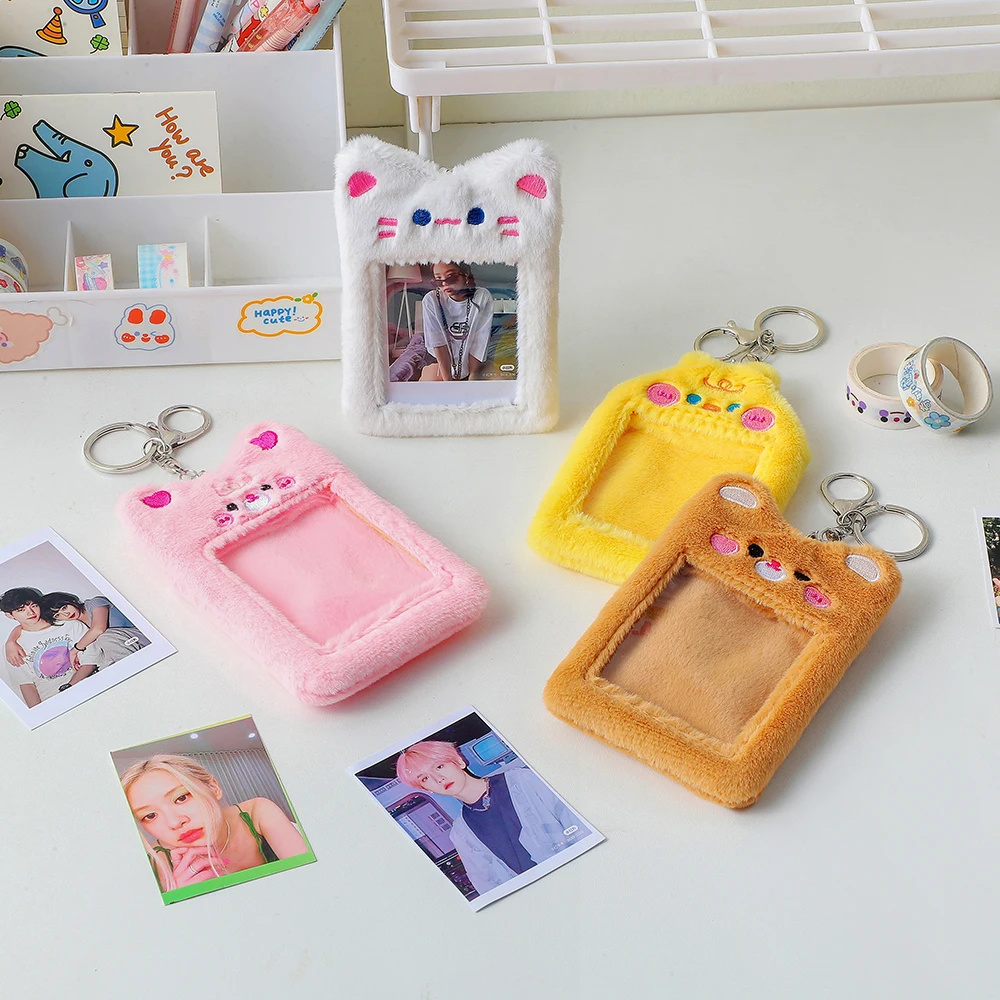 Dog Cat Rabbit Plush Photocard Holder Card Protector For Idol Credit Photo Bus Cards