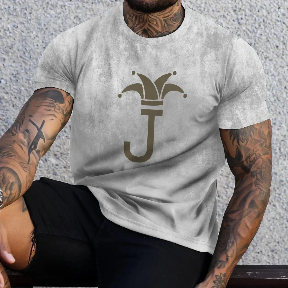 

Summer Men's T-shirt Striped K Pattern 3d Printed Fashion Casual Sports T-shirt Harajuku Style Oversized Crew Neck Top