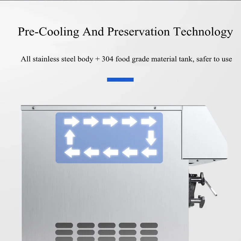 Ice Cream Machine Table Top Hard Ice Cream Yogurt Maker 1400W Automatic Benchtop Gelato Home Appliance Commercial - Image 5