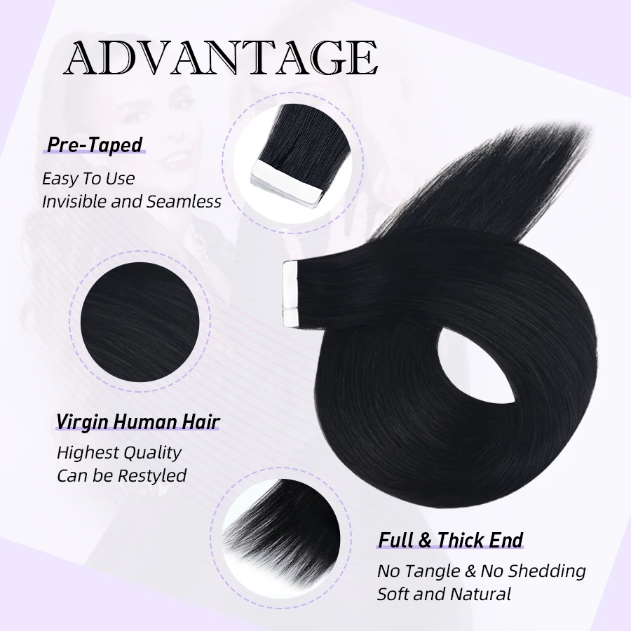AW PU Skin Weft Tape Hair Extensions Invisible Tape in Hair