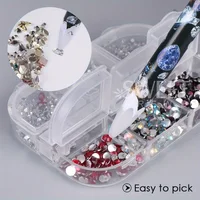 5pcs Rhinestone Picker Nail Art Pens Professional Wax Pencil Dotting Pen Gems Drill Crystal Diamond Tools Manicure Accessories 2