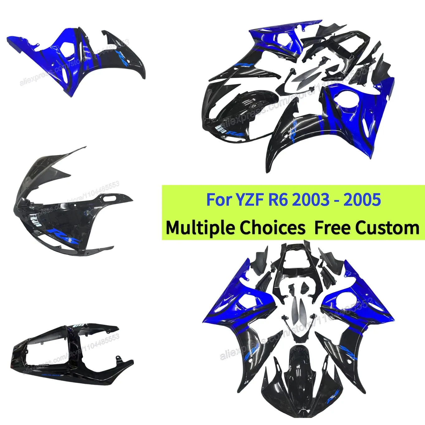 High Quality ABS Plastics For YZF R6 2003 2004 2005 YZF600 sportbike ...