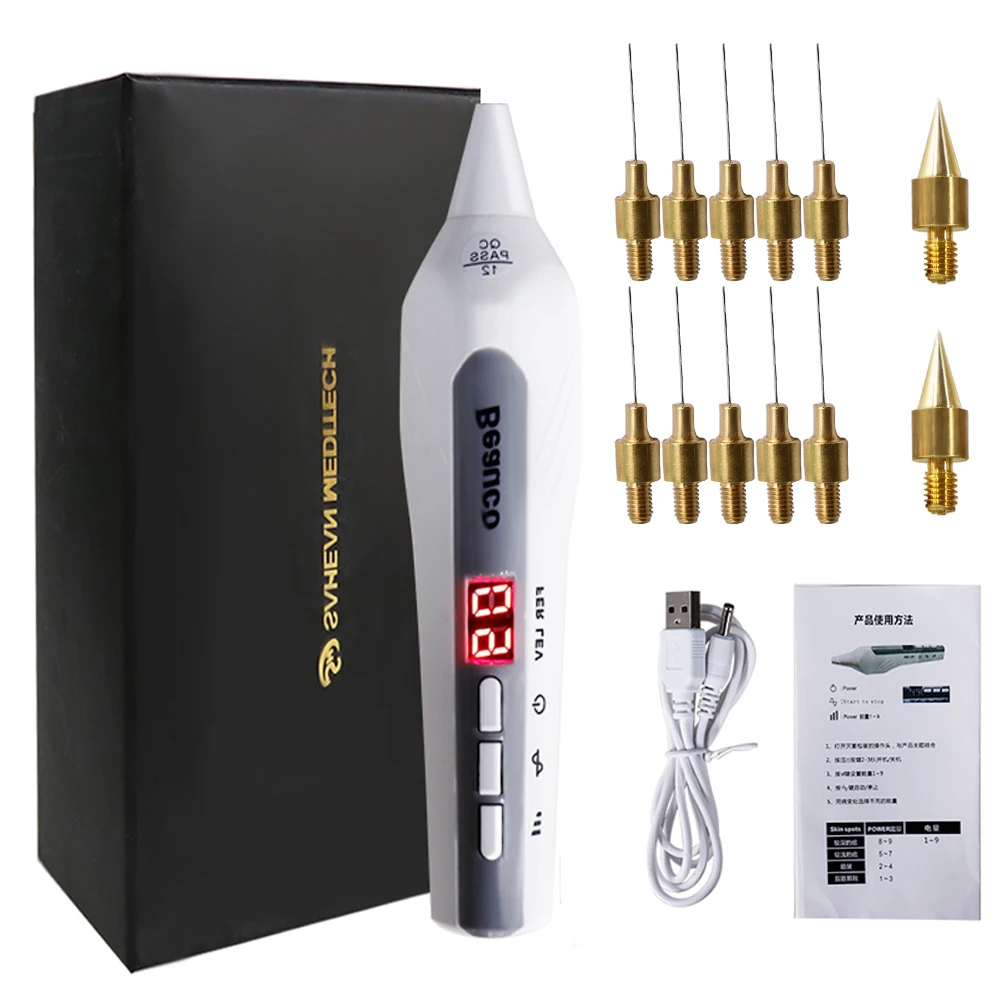Electric Beauty Plasma Pen Skin Tag Removal Pen Dark Spot Mole Wart Remover Tattoo Freckle Nevus Black Spots