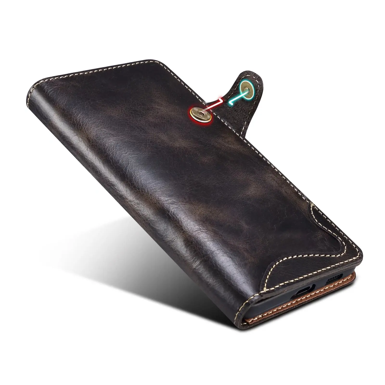 Premium Vintage Cowhide Leather Wallet Cover with Card Holder