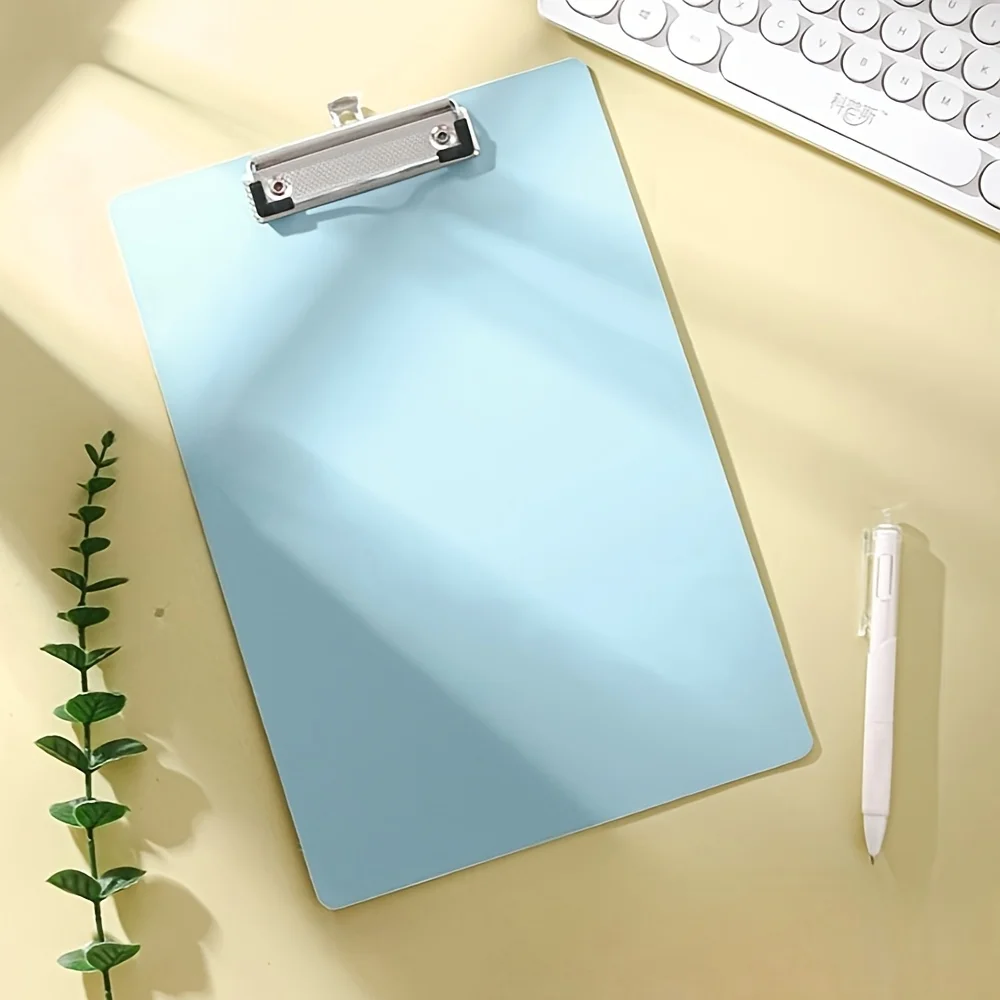 1 יחידה תיק צבע פלסטיק A4 עם קליפס - חומר עמיד, לוח כתיבה מרובה תכליתי למסמכי בדיקה, ארגון משרדי