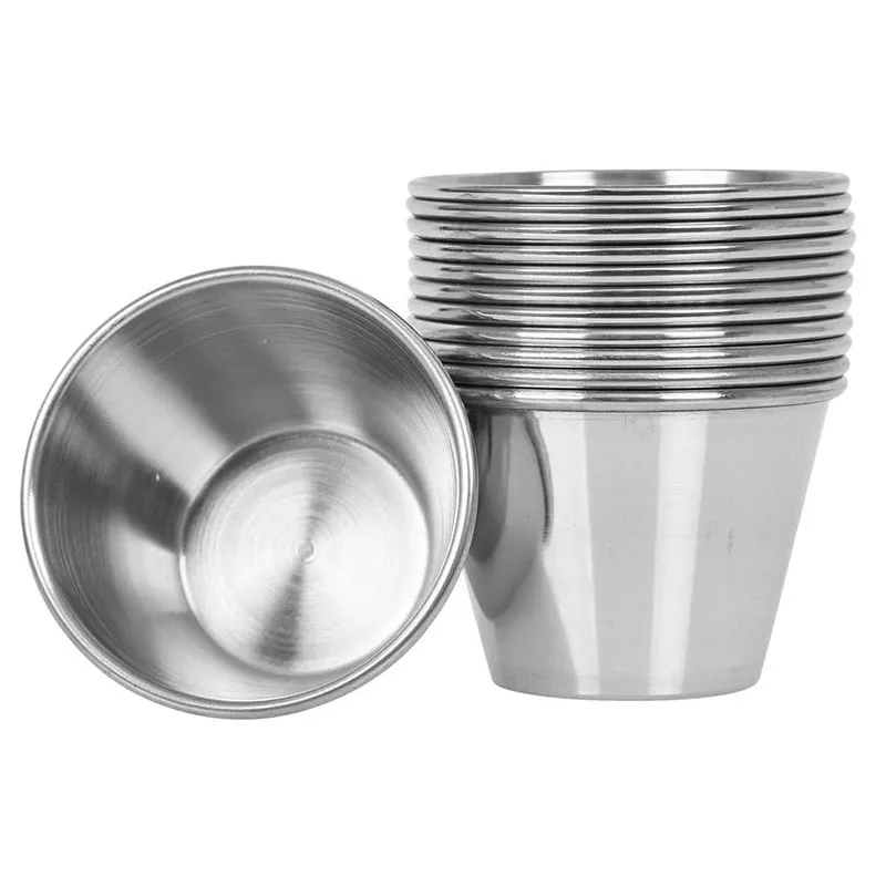1pcs Stainless Steel Sauce Cups Reusable Appetizer Dipping Bowl Plates Sauce  Container Dipping Cups For Barbecue Bar Restaurant - AliExpress