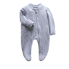 Newborn Footed Pajamas Zipper Girl and Boy Romper Long Sleeve Jumpsuit Cotton Solid White Fashion 0-12 Months Baby Clothes 2