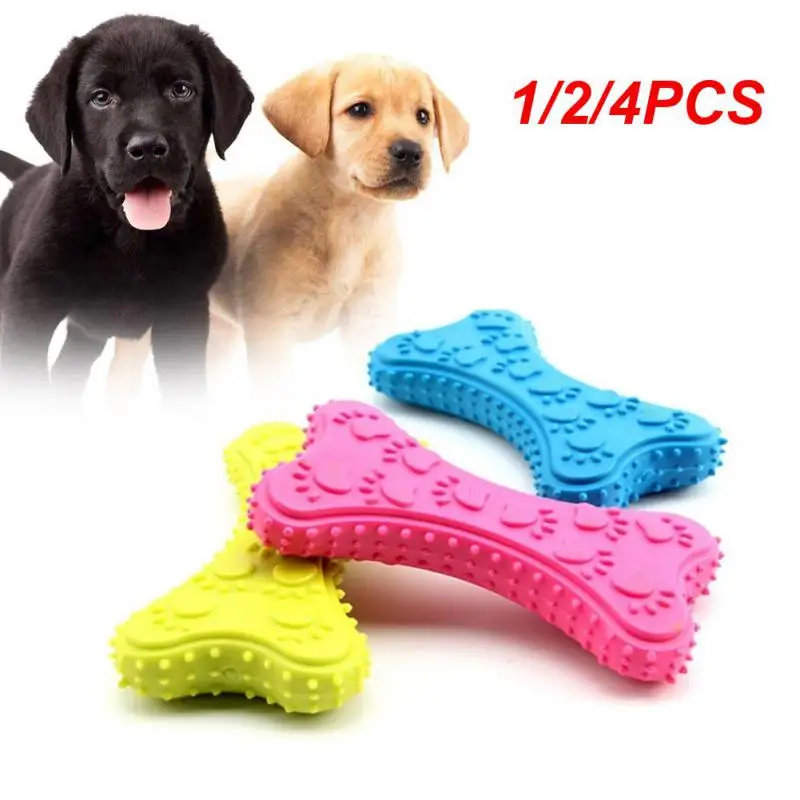 

1/2/4PCS Pet TPR Toys Heart Bone Molar Tooth Cleaning Dog Soft Rubber Toys Molar Bite Resistance Durable Teeth Massage Dog Toys