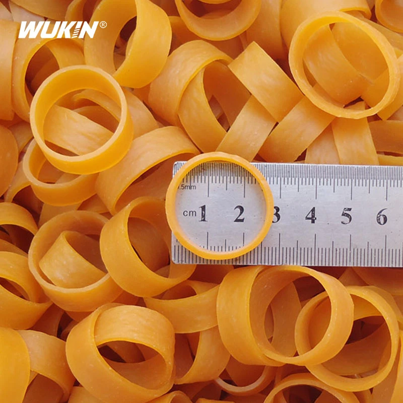 Yellow High Elastic Rubber Bands Stretchable Latex Rings For Home Office Dia20mm75mm Width2mm