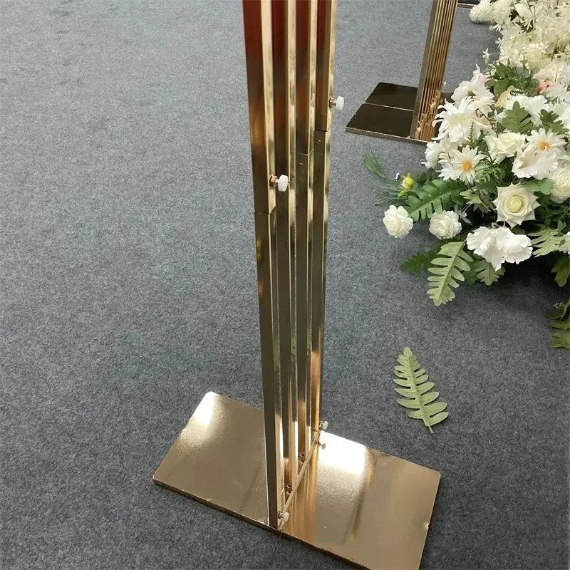 반짝이는 금속 웨딩 꽃 아치 프레임, 원형 골드 웨딩 소품, 무대 배경 화환 배경, 라운드 스퀘어 아치 웨딩, 3 개