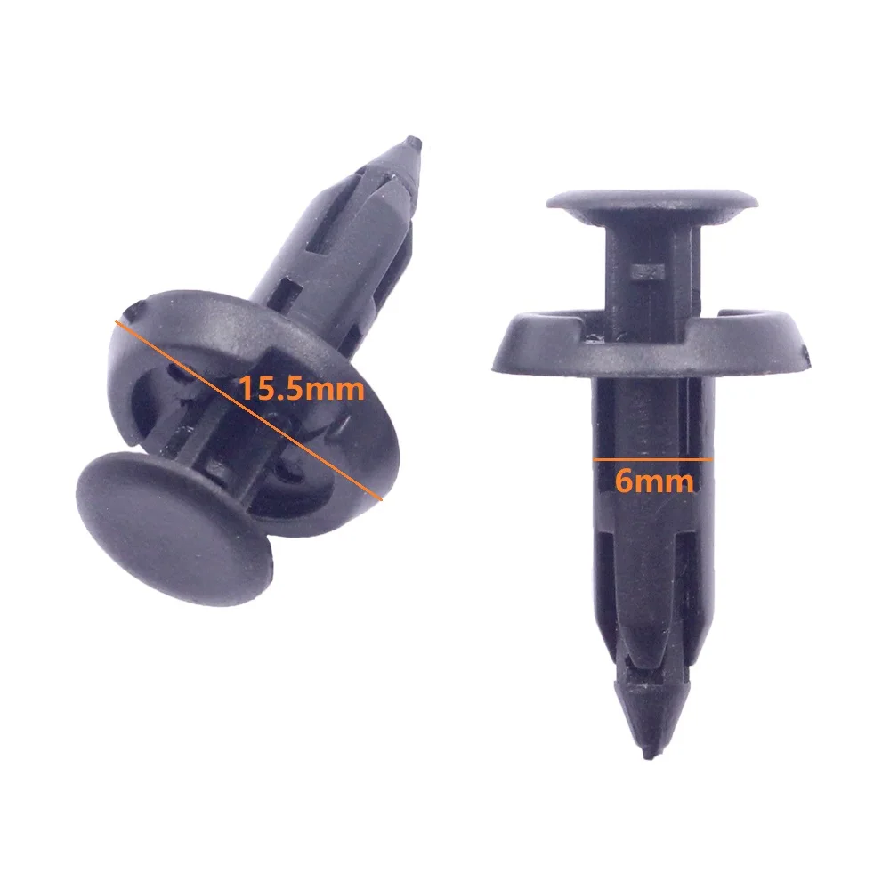 

100Pcs 6mm Auto Bumper Fastener For Toyota Plastic Rivet Retainer Push Engine Cover Fender Car Door Trim Panel Clips