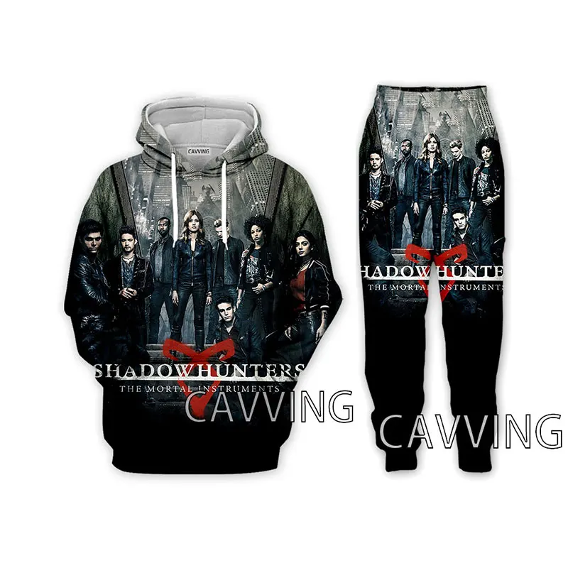 

Повседневные толстовки с капюшоном и 3D принтом Shadowhunters, толстовка, брюки, штаны для бега, брюки, костюм, одежда, женские/мужские комплекты G01
