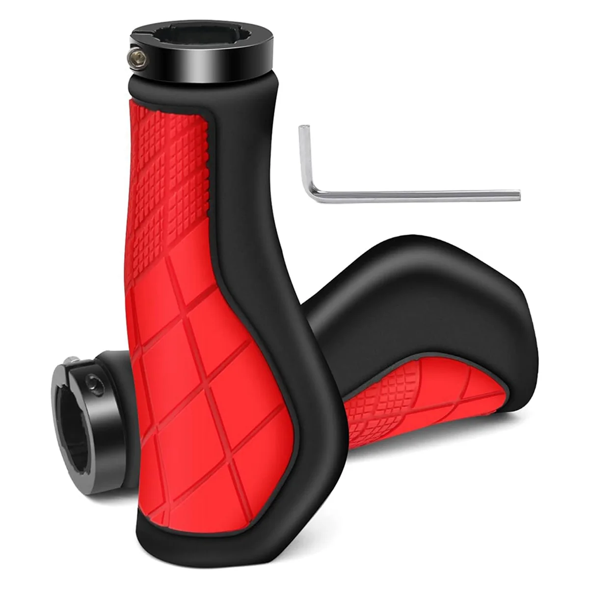 

Bicycle Grips Ergonomic Grips Non-Slip Rubber Handlebar Grips,Bicycle Handlebar Grips for 22.2mm E-Bike Red