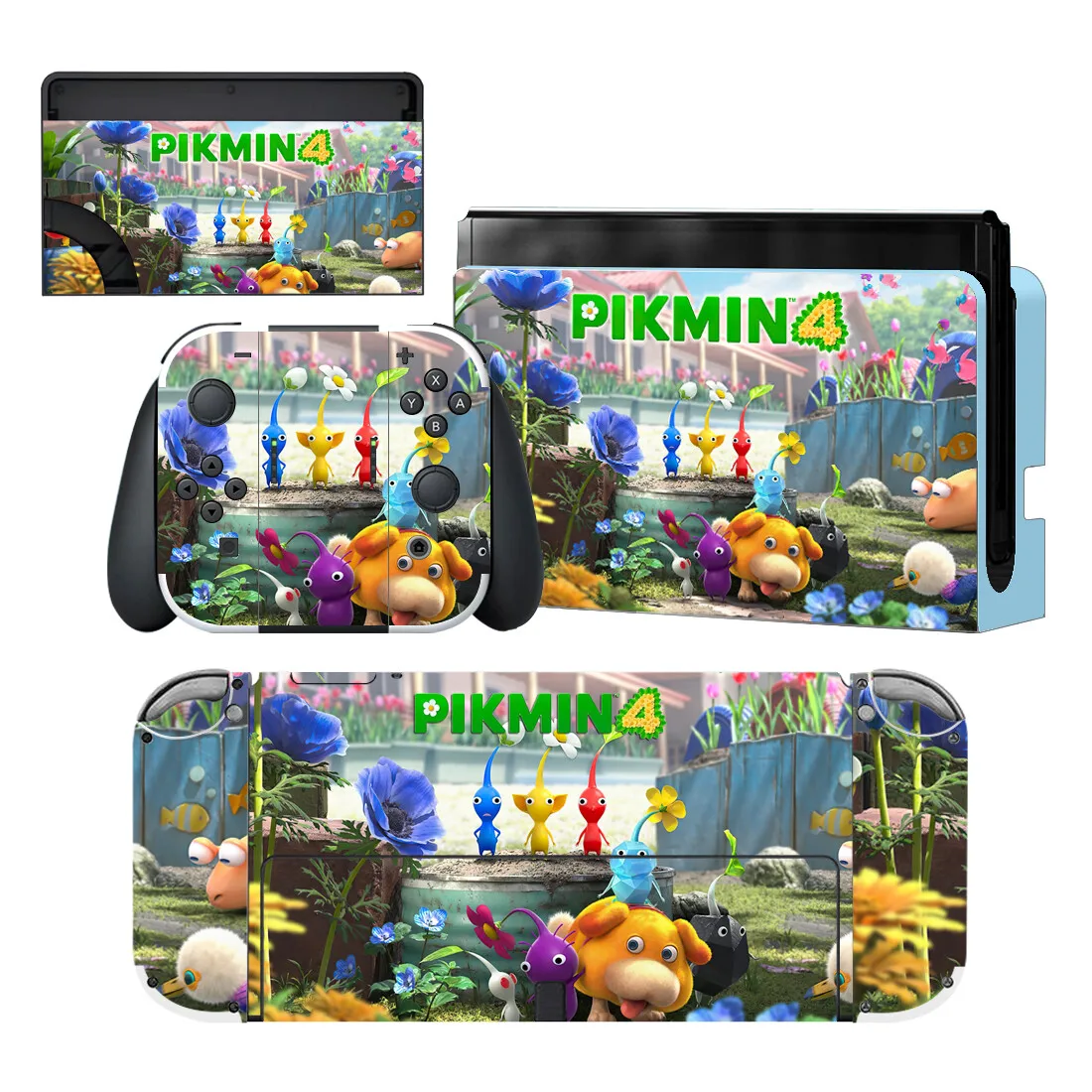 Game Pikmin 4 Skin Cover Sticker Decal Per Nintendo Switch Oled Console Joy-Con Controller Dock Vinyl