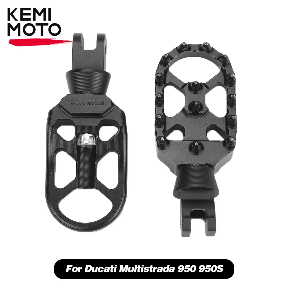 

Front Rear Foot Pegs Rests Adjustable for Ducati Multistrada 950 950S 2017 2018 2019 2020 2021 Rotatable Iron Black Accessories