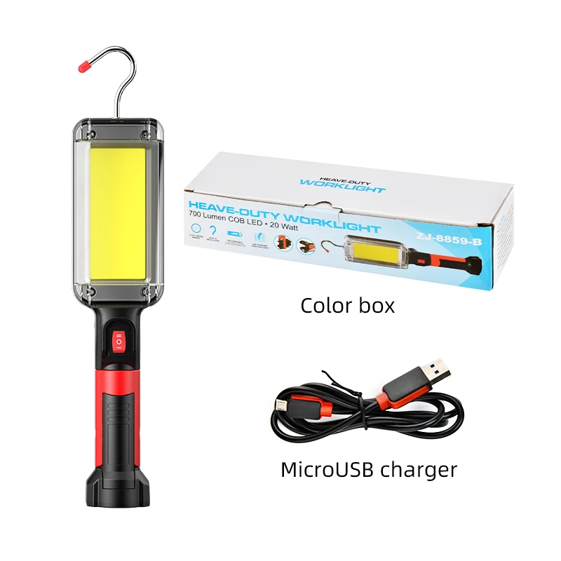 Led work light Led Work Light COB Floodlight 8000LM Rechargeable Lamp Use 2*18650 Battery Portable Magnetic Light Hook Clip Waterproof