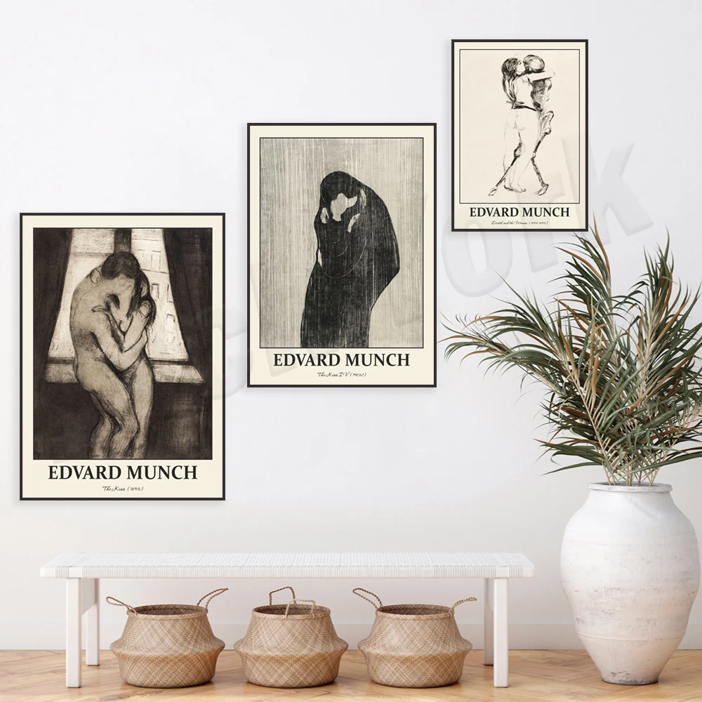 Stampe Edvard Munch, Stampe Kiss, Stampe Morte E Donna, Poster Edvard Munch, Poster Espositivi Del Museo, Munch Wall Art