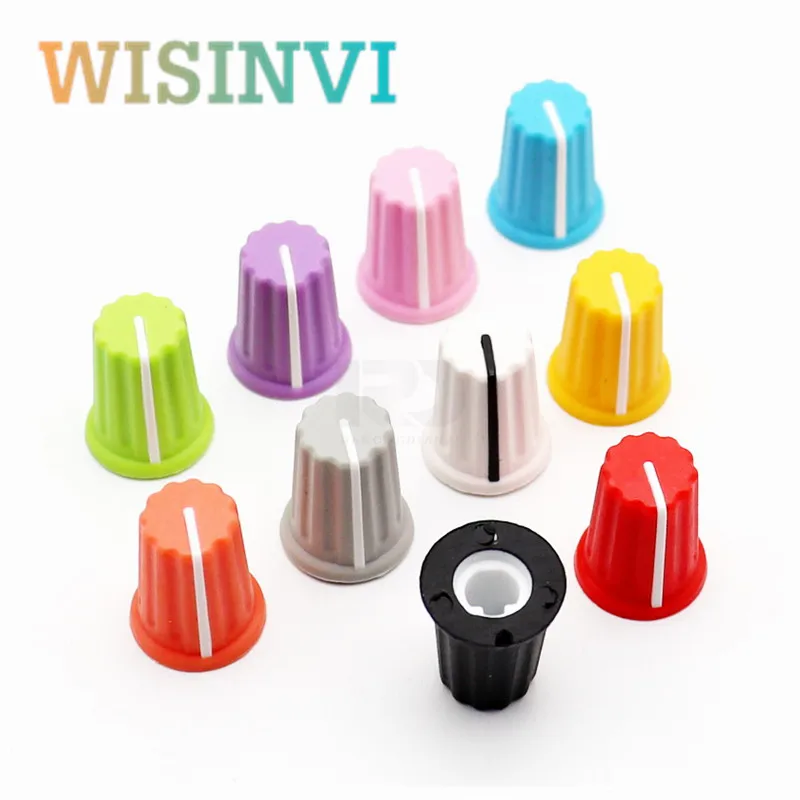 5PCS Color Rubber Half Shaft Knob Diameter 16 mm Height 19mm Rubber Potentiometer Knob 180 Degree D-Shaped Inner Hole 6mm rubber knob potentiometer knob cap