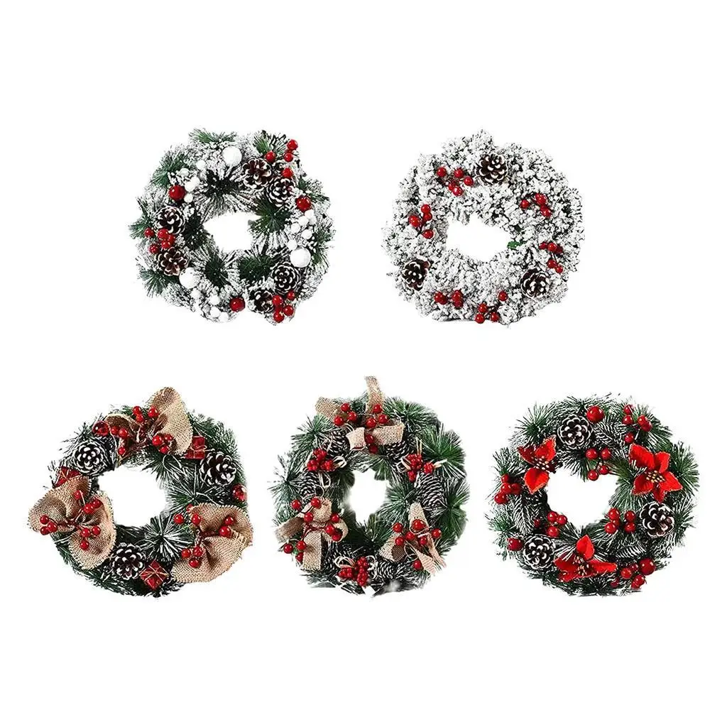 

Christmas Wreath Garland Hoop Flower Pendant for Christmas Party Decor