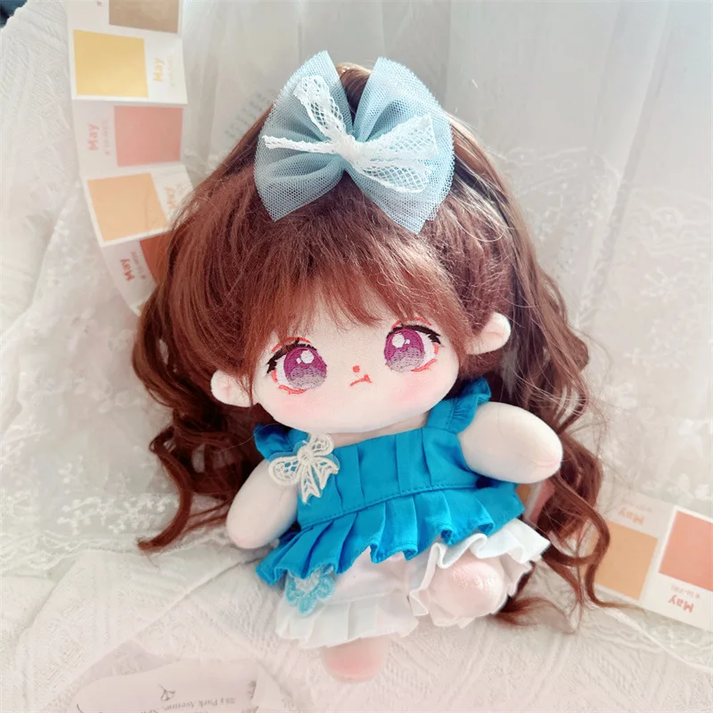 20cm Blue Skirt Idol Doll Kawaii Plush Cotton Star Doll Stuffed Baby Plushies No Attributes Soft Dolls Toys Fans Collection Gift