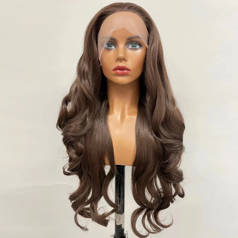 Synthetic Lace Front Breakdown Free Wigs For Women Long Wavy/Straight Brown Color Brazilian Daily/Cosplay High Temperature Fiber rk2671cm ac dc 5kv 10kv 1000va high voltage breakdown tester withstand hipot tester meter pressure tester