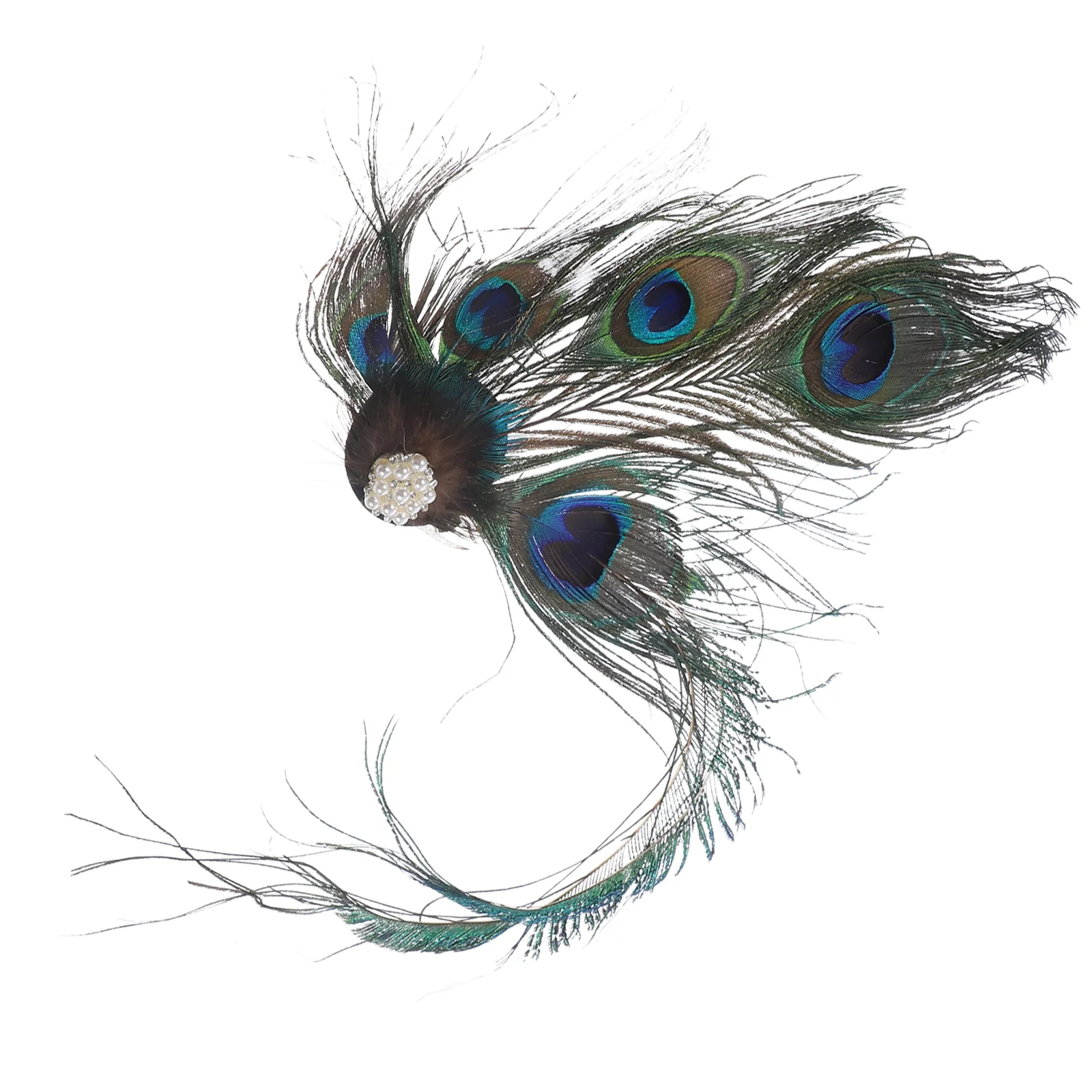 

Vintage Feather Hair Clip Headpiece Woman Hairpin Bridal Hairband Brooch Pin Costume Party Barrettes Hair Accessories Jewelry